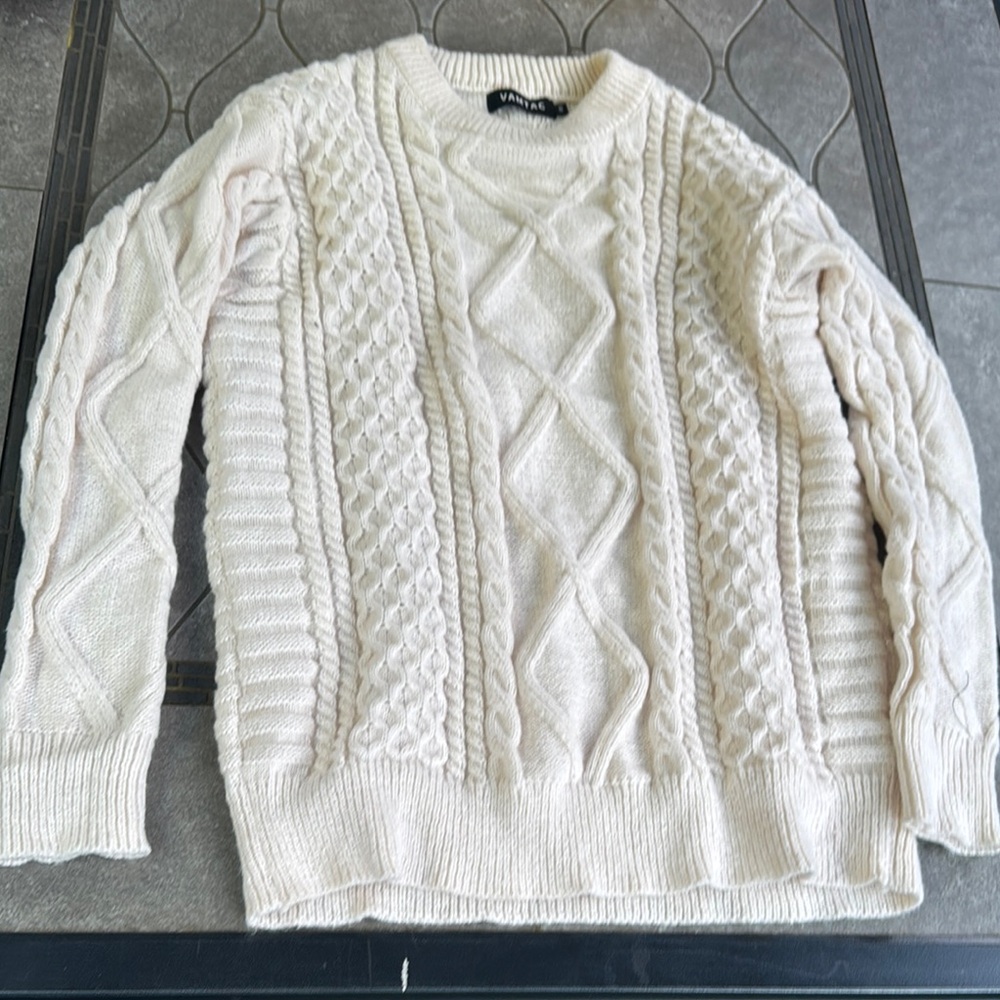 Cream Cable Knit Sweater - Picture 2 of 6